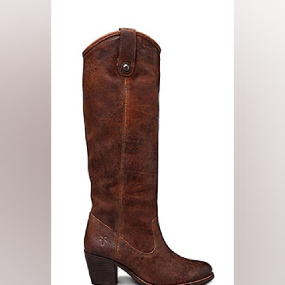 FRYE JACKIE BUTTON HEELED BOOTS
